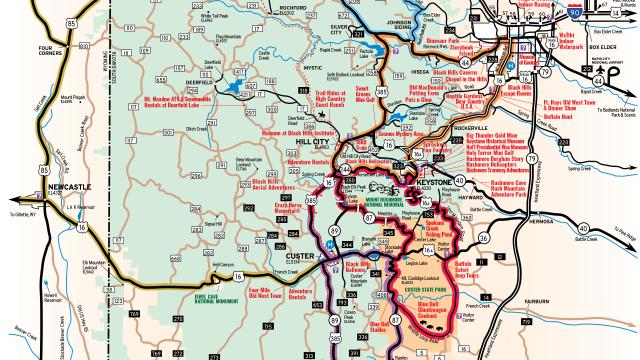 Black Hills Attractions Map