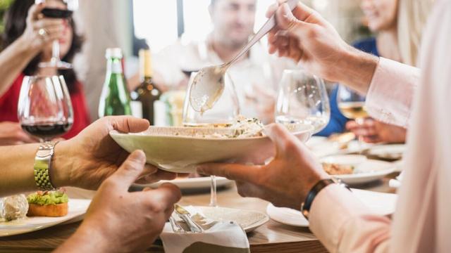 People eating italian