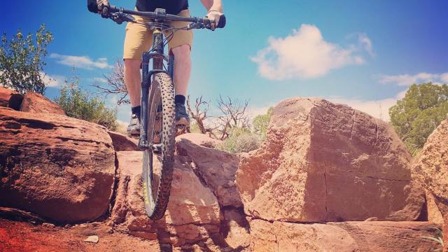 Rider in rocks