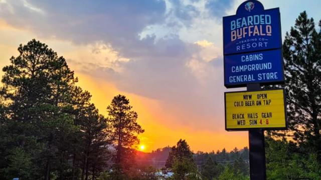 Bearded Buffalo Resort Sign