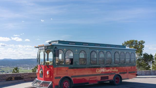 Trolley overlooking Rapid City