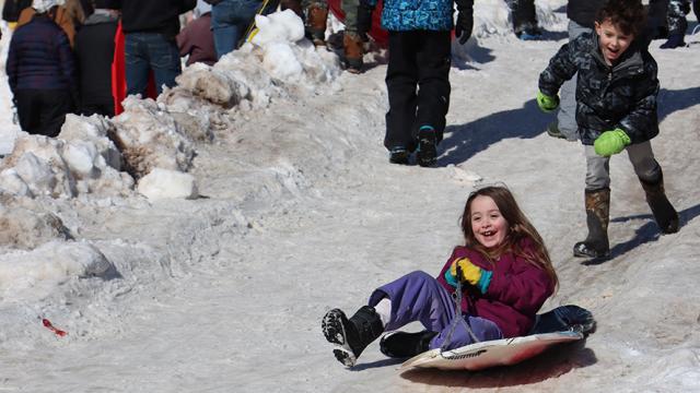 kid sledding