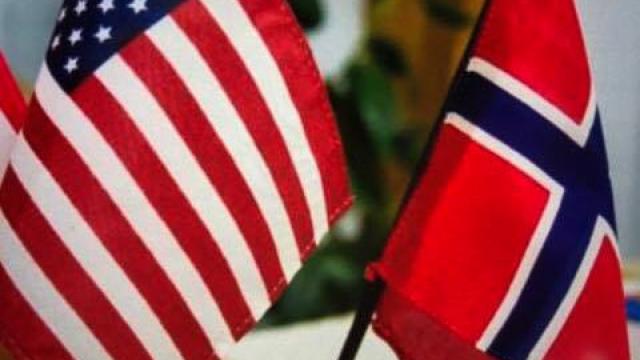 Norwegian and American Flags