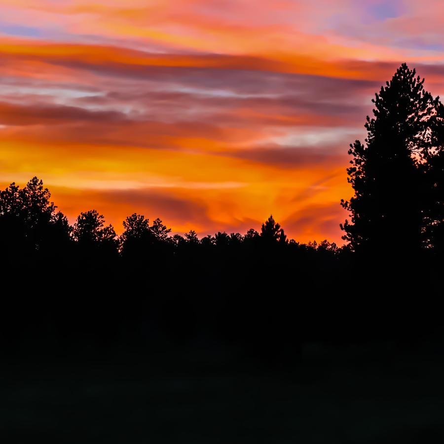 Sunset in Custer after a rain all day. 